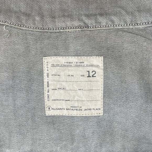 Dun Gilet Gray Denim Vest | All Saints - Picture 6 of 7